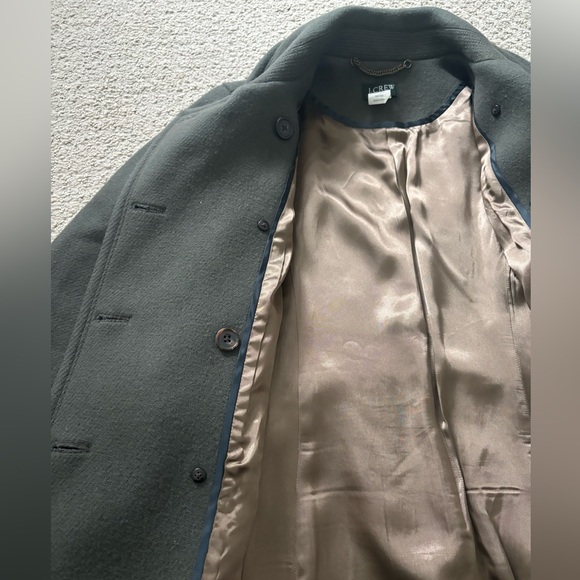 J. Crew Tailored Double Breasted Women Wool Coat in Green / Grey Color Size 4 - Picture 7 of 15